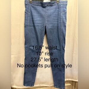 KanKan Women's Blue Jean leggings style jeans nice stretch soft pull on like new